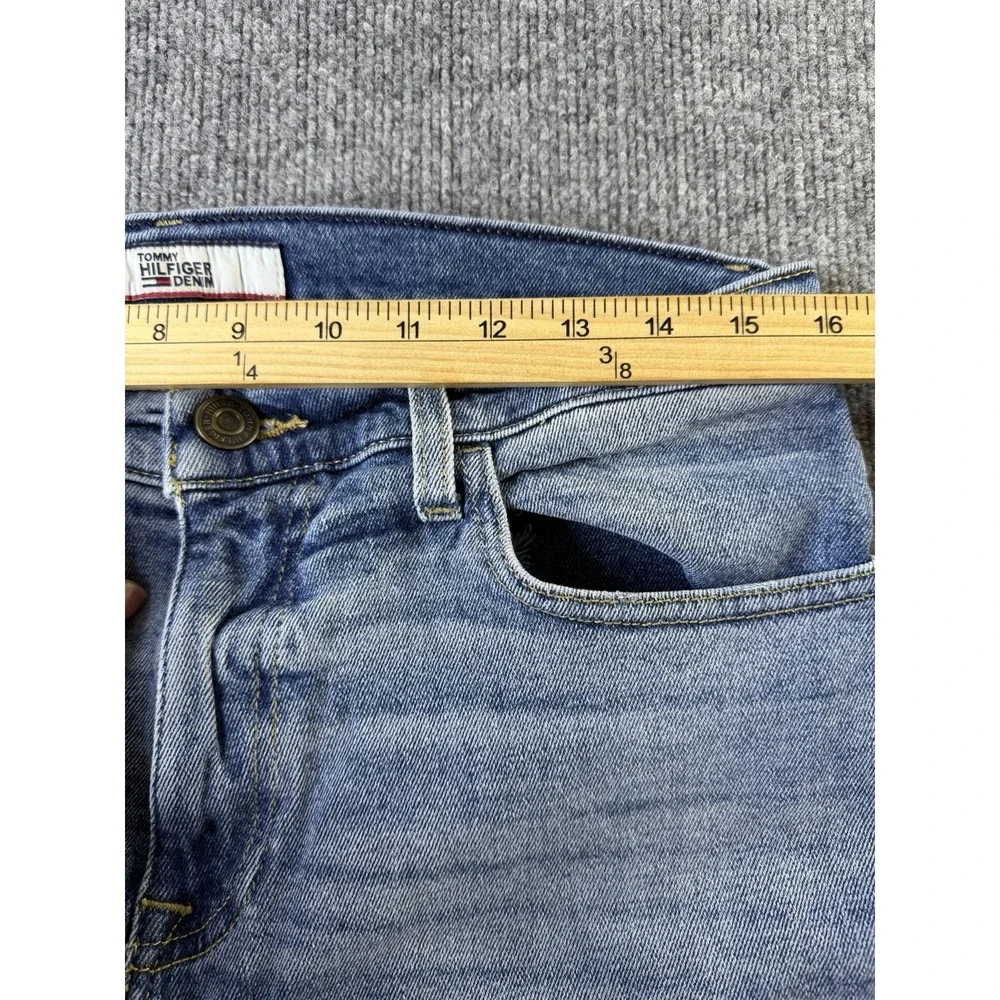 Tommy Hilfiger Denim Jeans Men 32x30 Skinny Moulante Pocket Crest Distressed Y2K